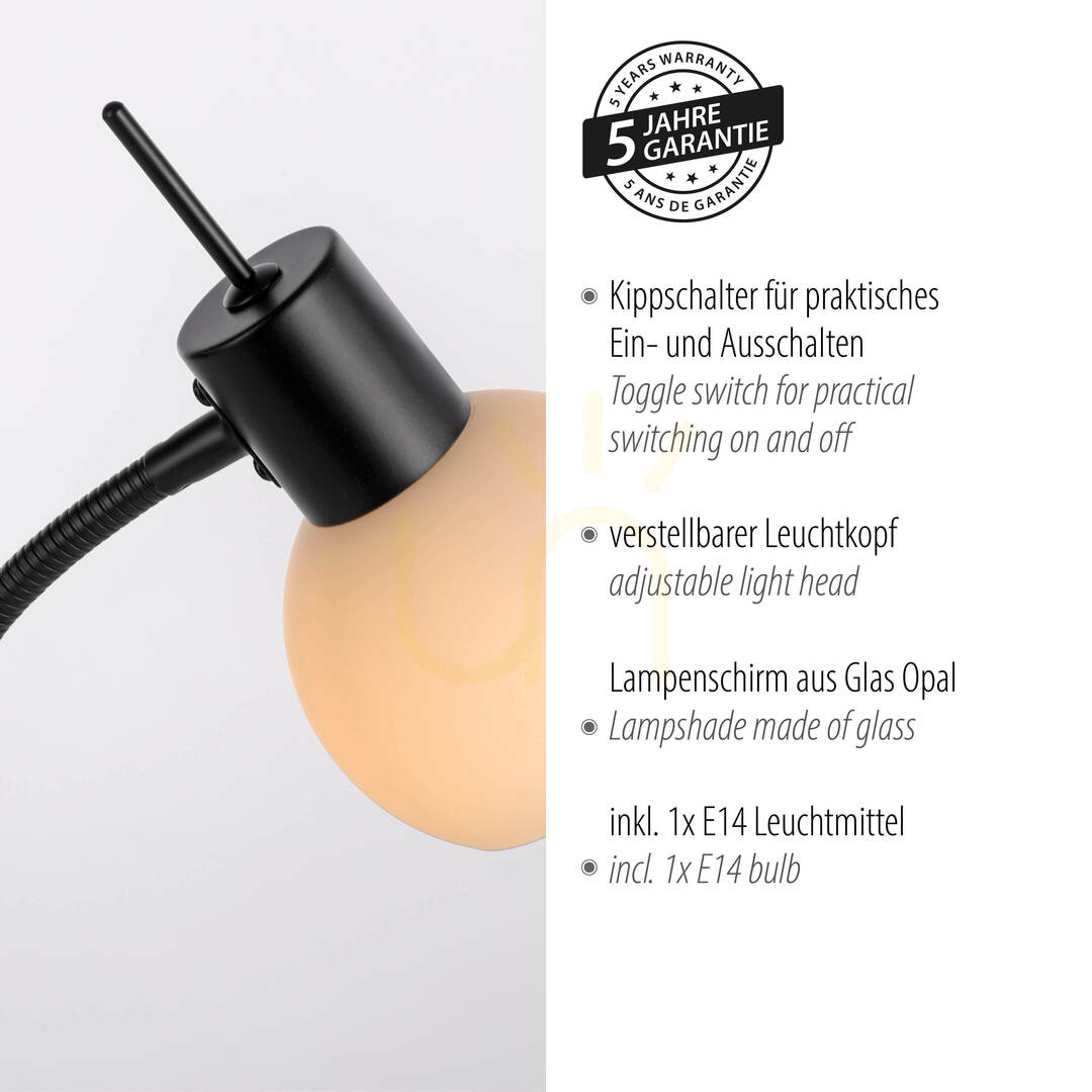 Zeige LOKI Tischleuchte 12156-18 Schwarz 1xE14 LOKI Tischleuchte 12156-18 Schwarz 1xE14