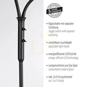 LOKI Stehleuchte 12158-18 Schwarz 2xE14 4 LOKI Stehleuchte 12158-18 Schwarz 2xE14 small 4
