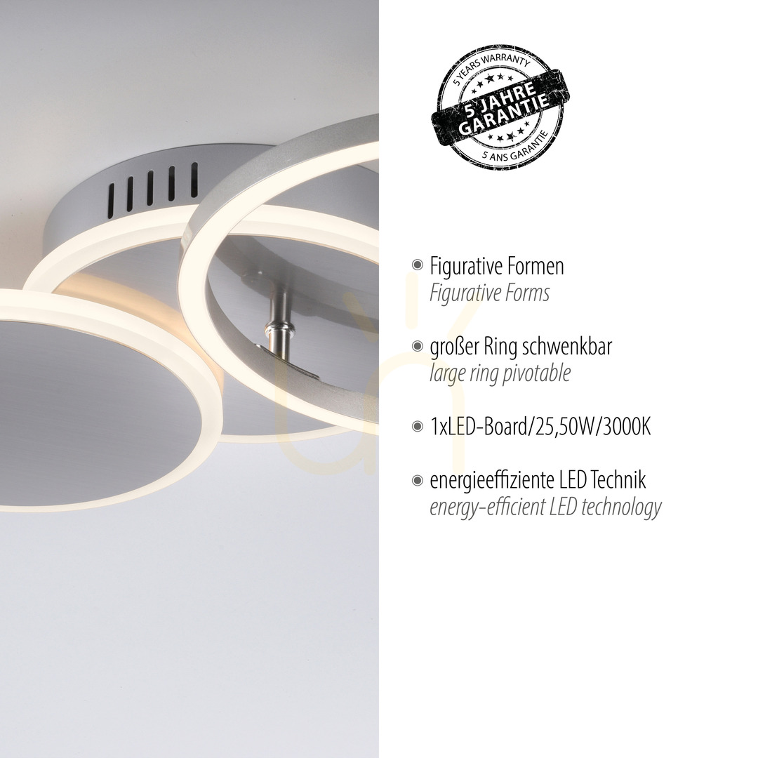Zeige SEVENT Plafond 14116-55 Silber 1xLED SEVENT Plafond 14116-55 Silber 1xLED