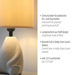 TED Tischleuchte 14190-39 Beige 1xE27 small 3