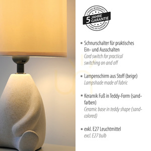 TED Tischleuchte 14190-39 Beige 1xE27 small 4