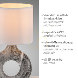CARARA Tischleuchte 14193-15 Grau 1xE27 3 CARARA Tischleuchte 14193-15 Grau 1xE27 small 3