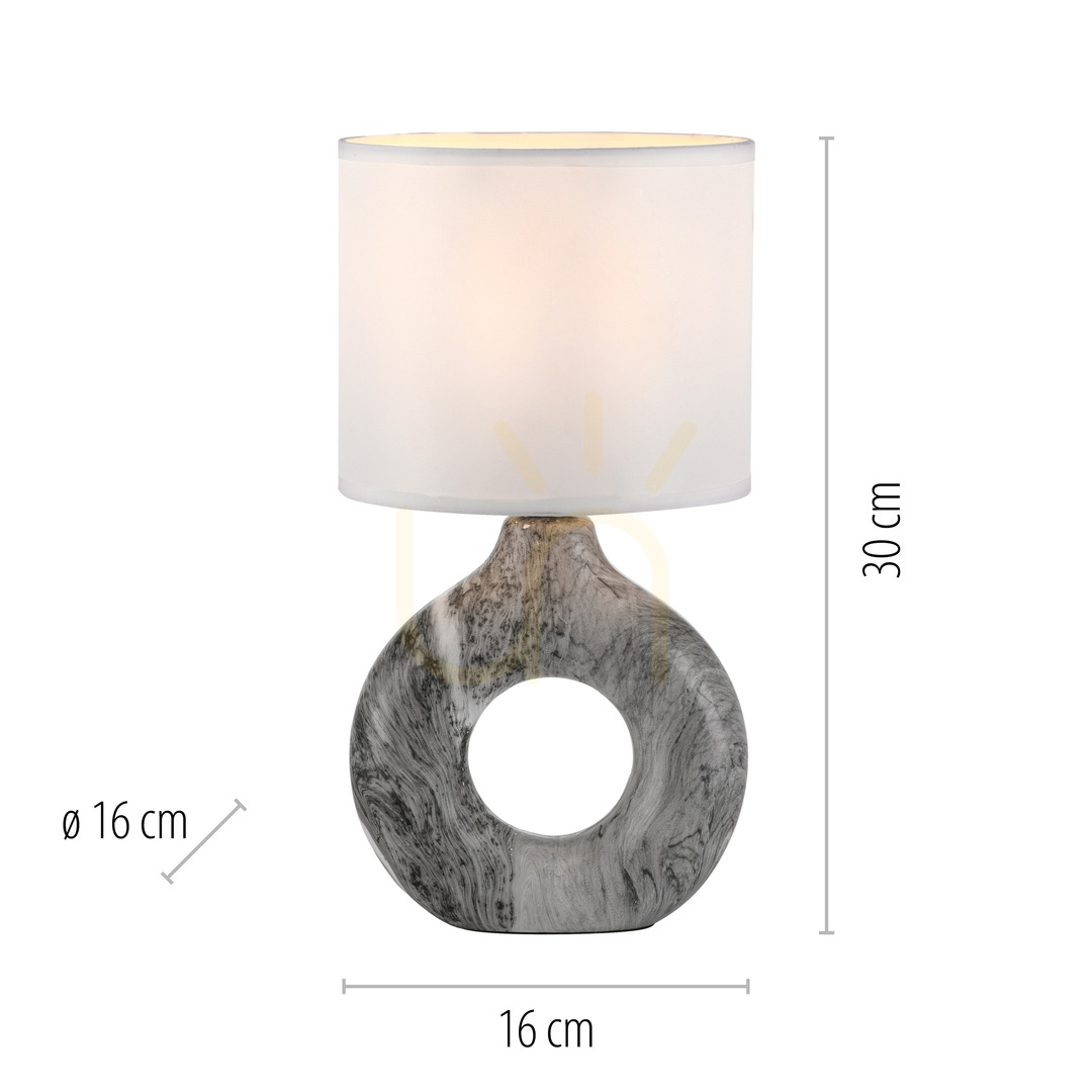 Anzeige CARARA Tischleuchte 14193-15 Grau 1xE27 CARARA Tischleuchte 14193-15 Grau 1xE27