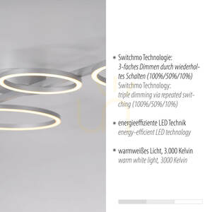Plafond MINI RITUS 14211-21 Silber 4xLED small 3
