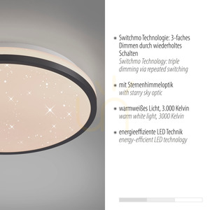 Plafond KYLE14293-18 Schwarz 1xLED small 3