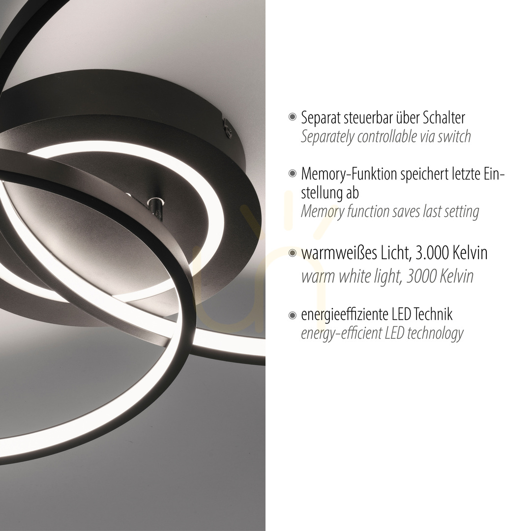 Anzeige ASMINA Plafond 14540-18 Schwarz 3xLED ASMINA Plafond 14540-18 Schwarz 3xLED