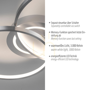 ASMINA Plafond 14540-95 Silber 3xLED small 3