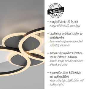 Plafond TROOPER 14552-16 Weiß 4xLED small 4