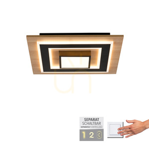 Zuma Line TOLA 14563-18 Deckenleuchte schwarz/Holz LED 30 W small 1