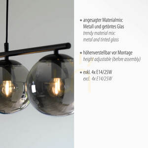 BIG WIDOW Pendelleuchte 14604-18 Schwarz 4xE14. small 3