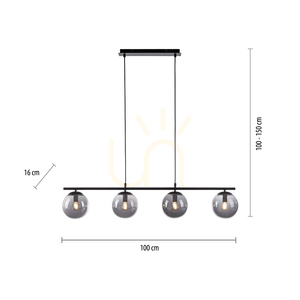 BIG WIDOW Pendelleuchte 14604-18 Schwarz 4xE14. small 7