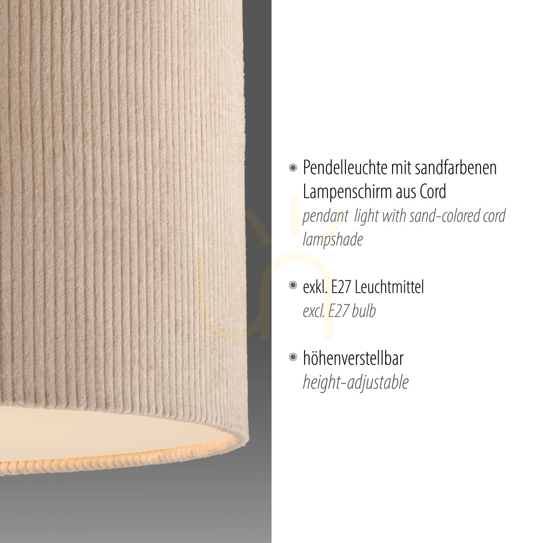 Anzeige GRÜNE DURO Pendelleuchte 14892-39 Beige 1xE27 GRÜNE DURO Pendelleuchte 14892-39 Beige 1xE27