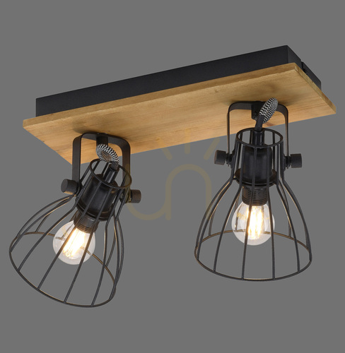 Prüfen TARO Plafond 15118-18 Schwarz 2xE14