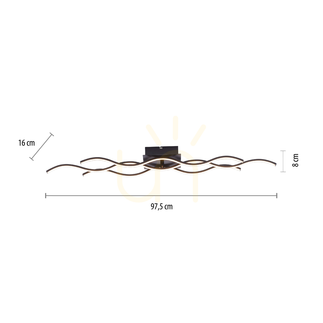 Anzeige WAVE Plafond 15166-18 Schwarz 1xLED WAVE Plafond 15166-18 Schwarz 1xLED