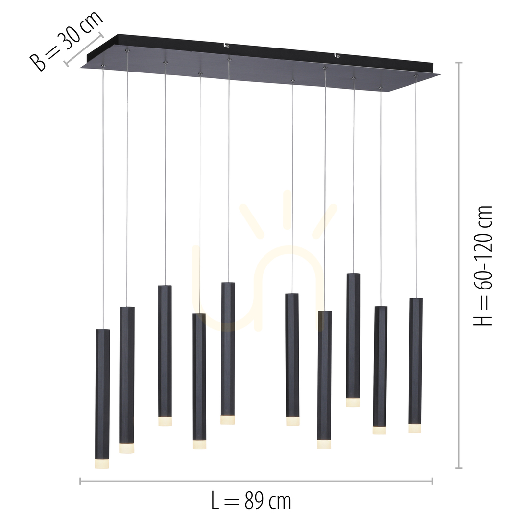 Vorschau BRUNO Pendelleuchte 15206-18 Schwarz 10xLED BRUNO Pendelleuchte 15206-18 Schwarz 10xLED