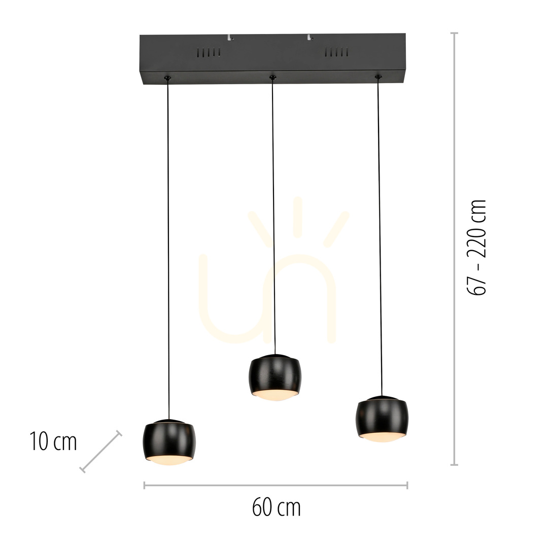 Anzeige BALLINI Pendelleuchte 15261-18 Schwarz 3xLED BALLINI Pendelleuchte 15261-18 Schwarz 3xLED