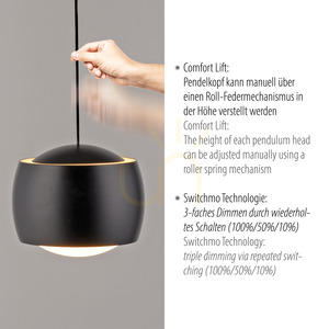 BALLINI Pendelleuchte 15262-18 Schwarz 5xLED small 3