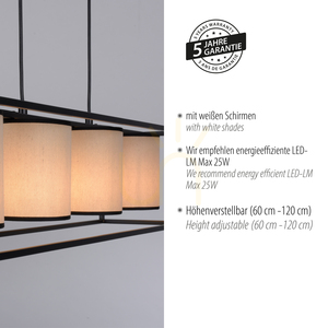 RAVEN Pendelleuchte 15305-18 Beige 4xE27 small 4