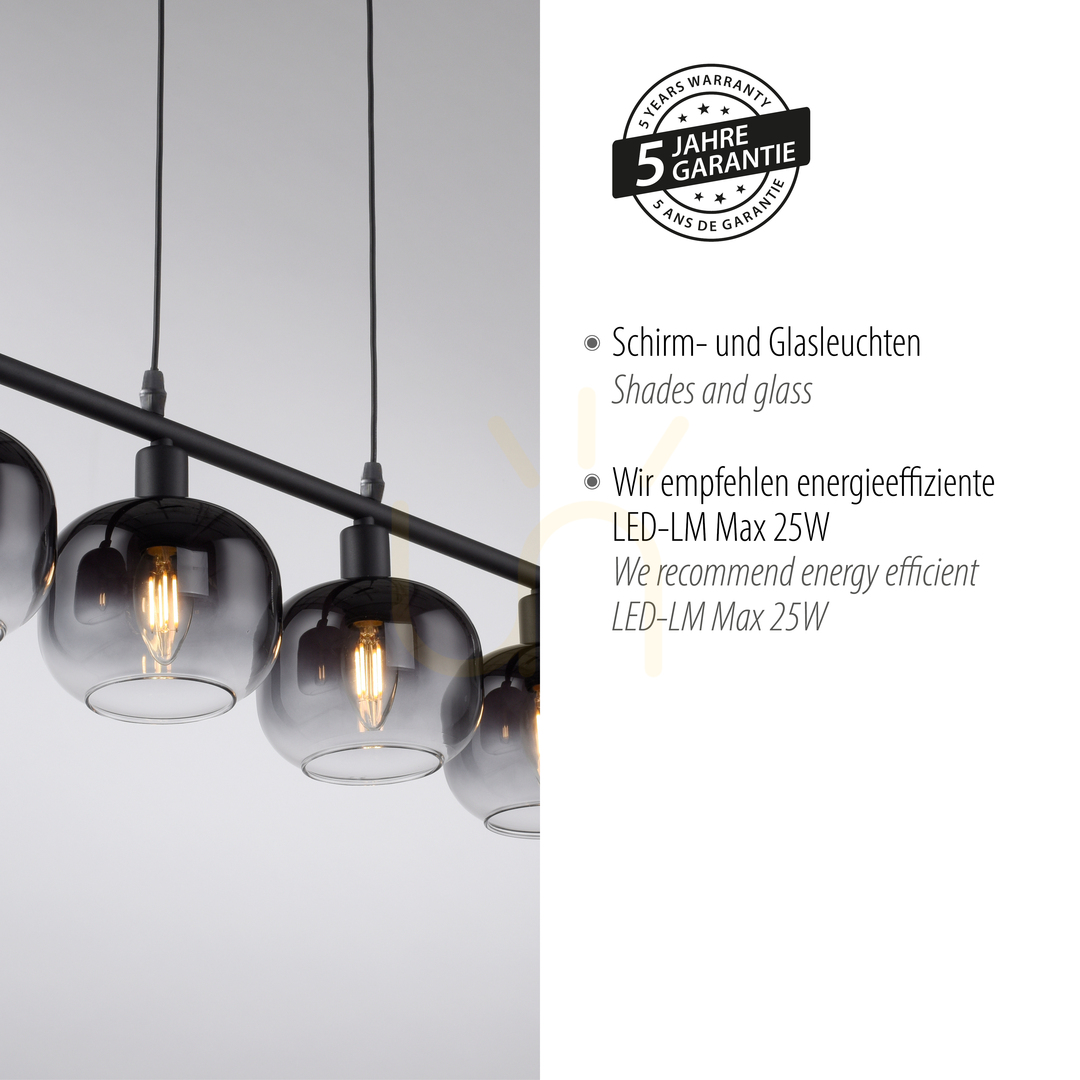 Zeige ZEA Pendelleuchte 15421-18 Schwarz 4xE14 ZEA Pendelleuchte 15421-18 Schwarz 4xE14