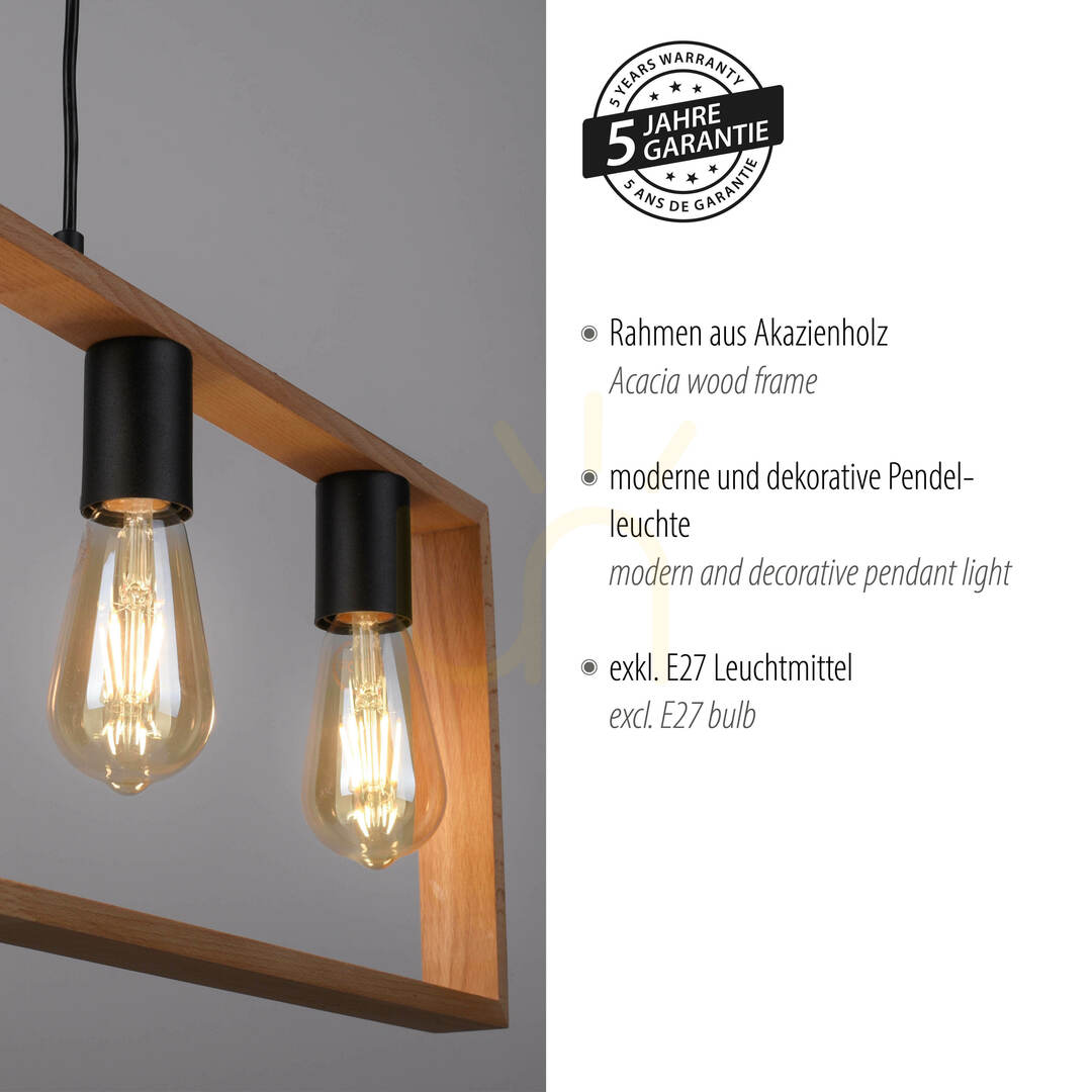 Zeige FRANKY Pendelleuchte 15653-18 Schwarz 5xE27 FRANKY Pendelleuchte 15653-18 Schwarz 5xE27