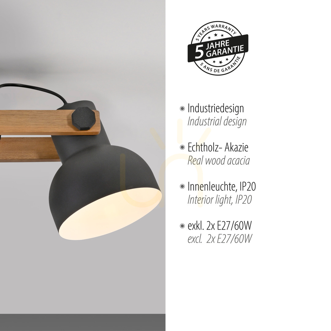 Zeige Plafond CUP 2.0 15744-18 Schwarz 2xE27 Plafond CUP 2.0 15744-18 Schwarz 2xE27