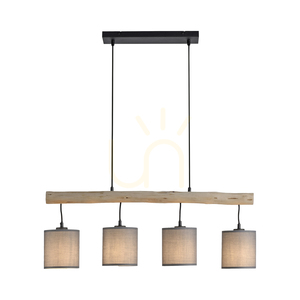 GREEN TRIB Pendelleuchte 15783-29 Holz 4xE27 small 18