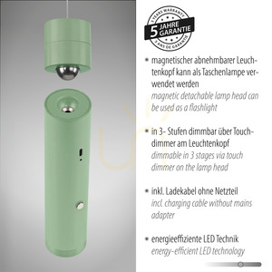 ATTACH Pendelleuchte 18281-43 Grün 1xLED small 4