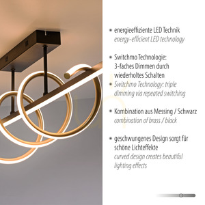 EMANDA Plafond 19112-68 Messing 1xLED small 3