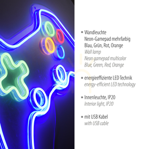 NEON-GAMER Wandleuchte 85022-70 Multicolor 1xLED small 3