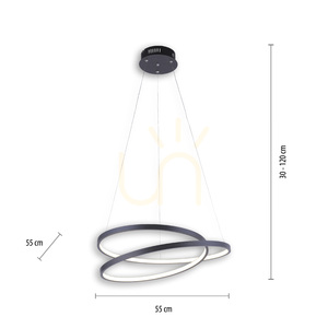 ROMAN Pendelleuchte 2472-18 Schwarz 1xLED small 7