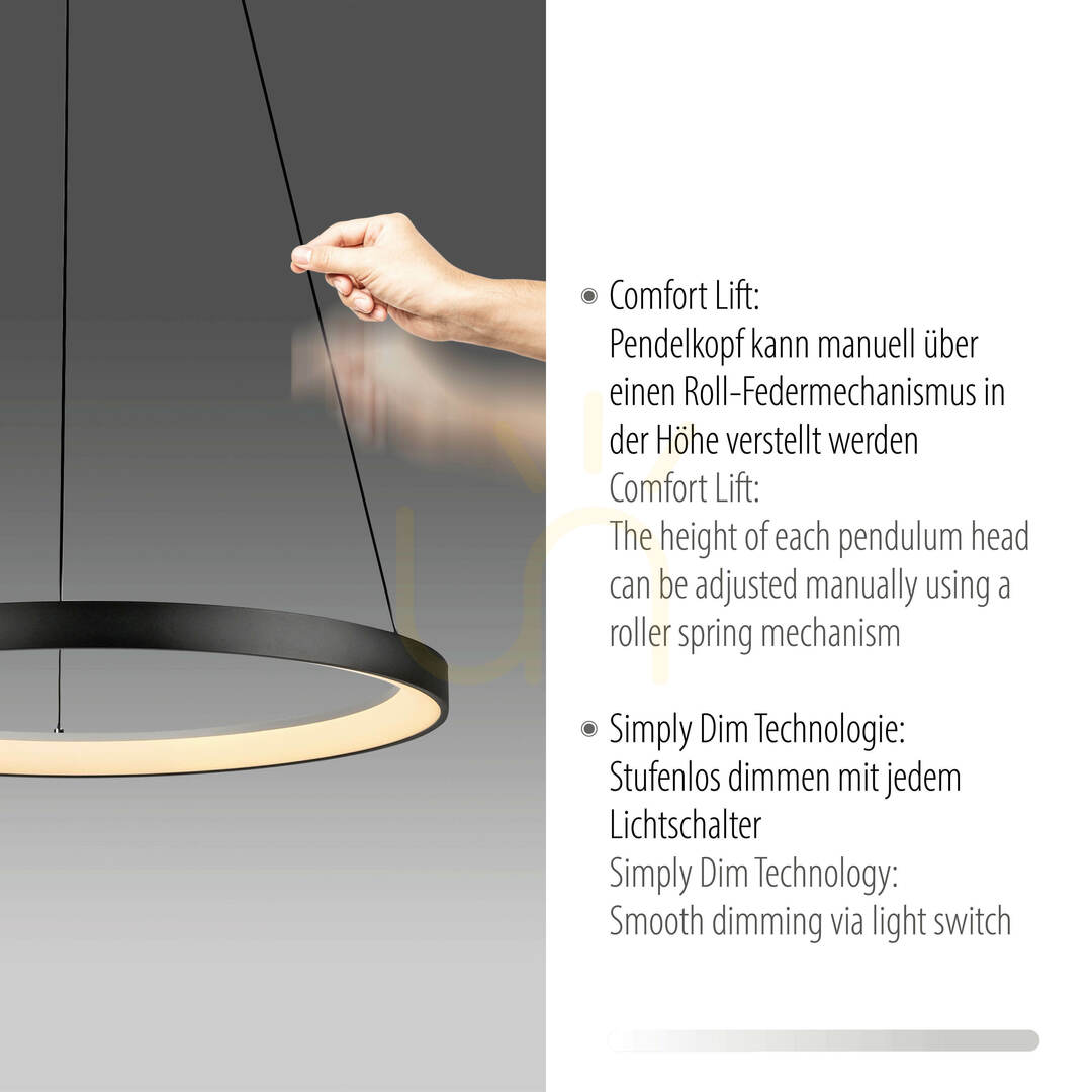 Anzeige HOOP Pendelleuchte 2851-18 Schwarz 1xLED HOOP Pendelleuchte 2851-18 Schwarz 1xLED