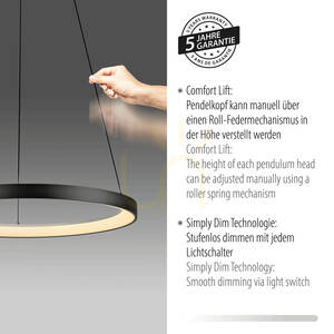 HOOP Pendelleuchte 2851-18 Schwarz 1xLED 4 HOOP Pendelleuchte 2851-18 Schwarz 1xLED small 4