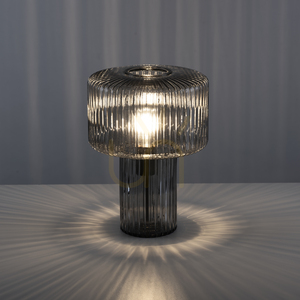 Zuma Line FUNGUS 4092-25 Tischleuchte aus Rauchglas 1×E27 small 4