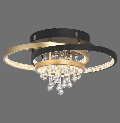 Prüfen Plafond ROTAZO 6267-68 Schwarz 1xLED