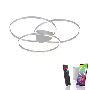 Q-KATE plafond 6579-95 Silber 3xLED small 1