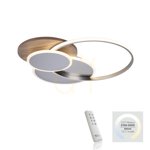 Prüfen LED-Deckenleuchte Paul Neuhaus PALMA 8328-79 Holzdekor 55 W 2700–5000 K, dimmbar, mit Fernbedienung