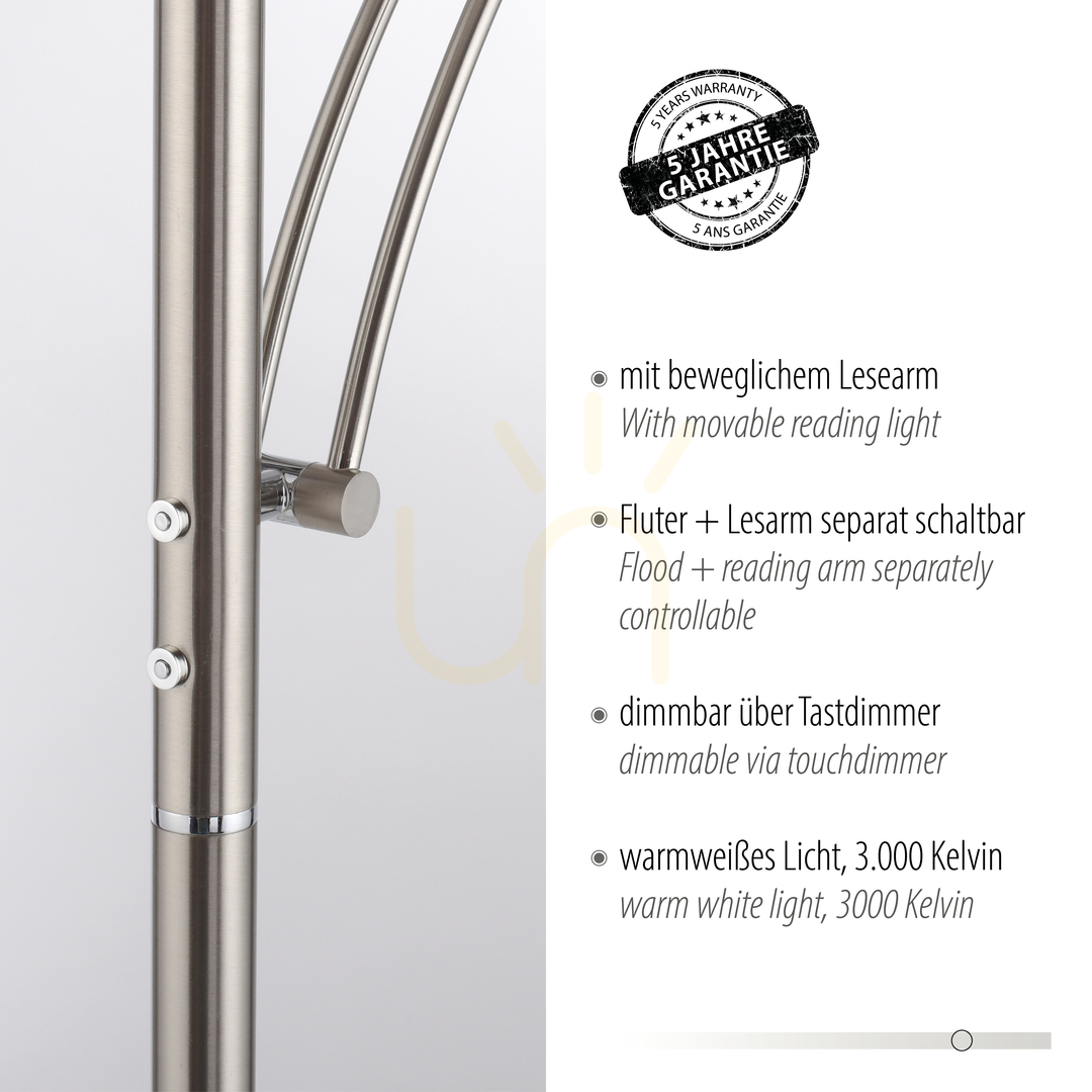Anzeige ALFRED 655-55 Silber 2xLED Stehleuchte ALFRED 655-55 Silber 2xLED Stehleuchte
