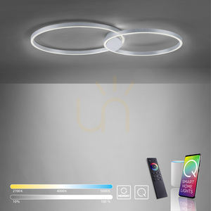 Q-KATE plafond 6589-95 Silber 2xLED small 12