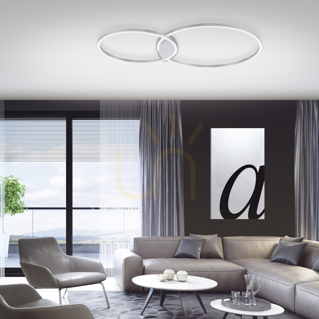 Aussicht Q-KATE Plafond 6590-95 Silber 2xLED Q-KATE Plafond 6590-95 Silber 2xLED