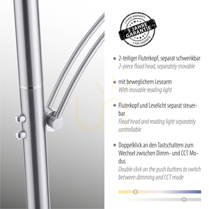 LED-Stehleuchte ARTUR 673-55 mit Leselampe, Silber small 3