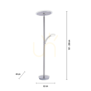 LED-Stehleuchte ARTUR 673-55 mit Leselampe, Silber small 7