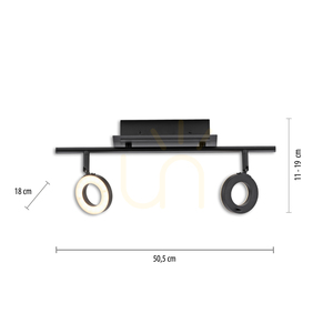 Plafond SILEDA 6781-13 Schwarz 2xLED small 8