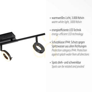 SILEDA plafond 6785-13 Schwarz 3xLED small 3