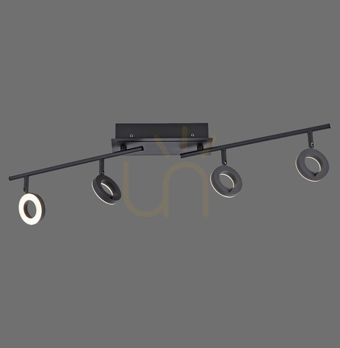 Prüfen SILEDA Plafond 6786-13 Schwarz 4xLED