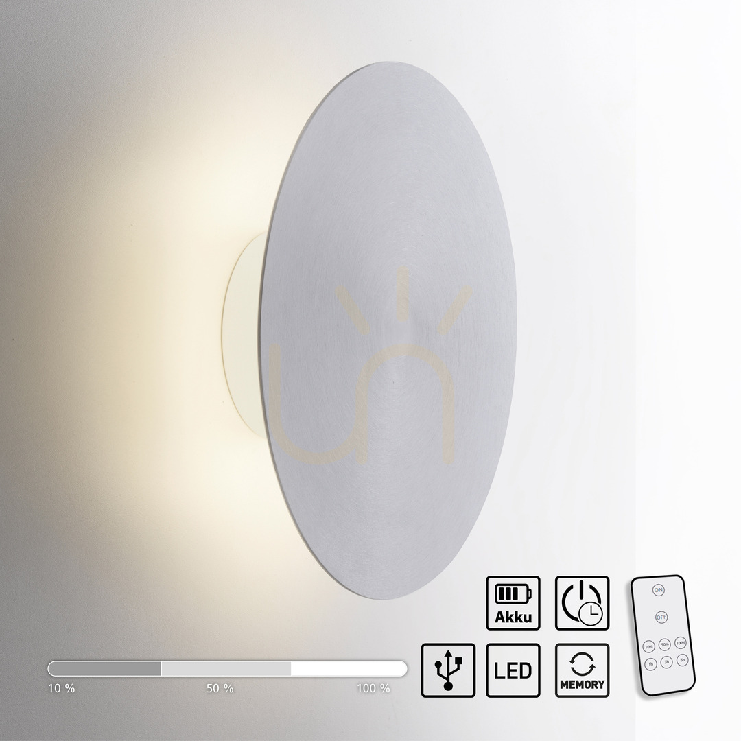 Anzeige AKKU-PUNTUA Wandleuchte 8153-95 Silber 1xLED AKKU-PUNTUA Wandleuchte 8153-95 Silber 1xLED
