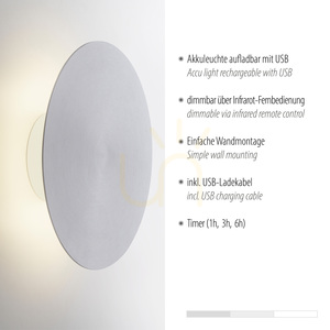 AKKU-PUNTUA Wandleuchte 8153-95 Silber 1xLED 3 AKKU-PUNTUA Wandleuchte 8153-95 Silber 1xLED small 3