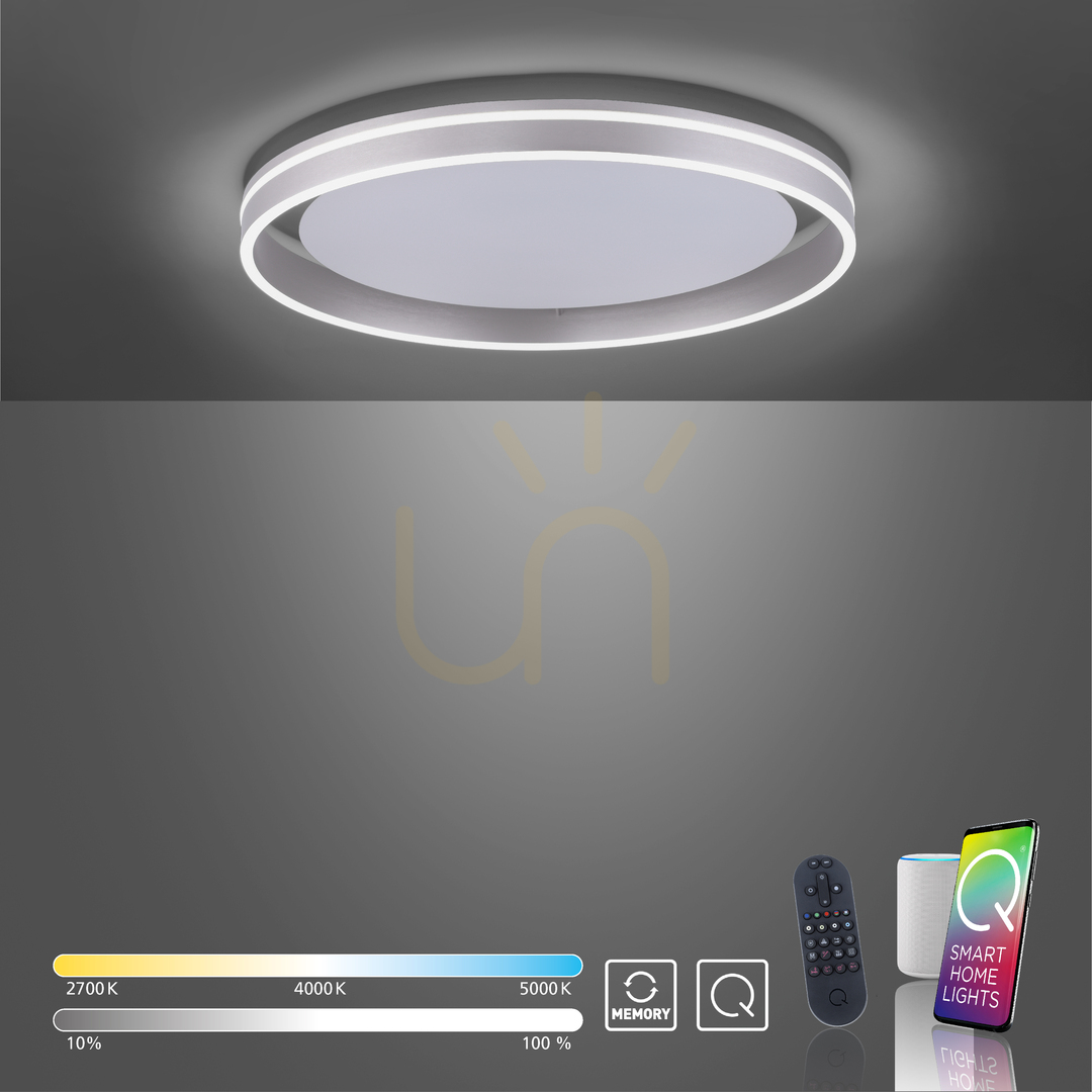 Prüfen Plafond Q-VITO 8416-55 Silber 1xLED Plafond Q-VITO 8416-55 Silber 1xLED