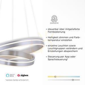 Q-VITO Pendelleuchte 8420-55 Silber 2xLED small 3