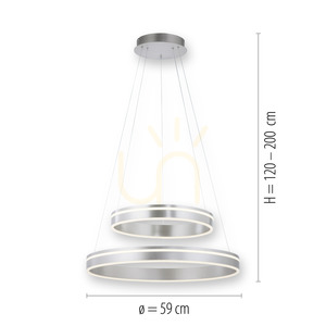 Q-VITO Pendelleuchte 8420-55 Silber 2xLED small 7