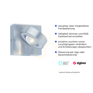 Q-MIA Wandleuchte 9185-55 Silber 4xLED small 3